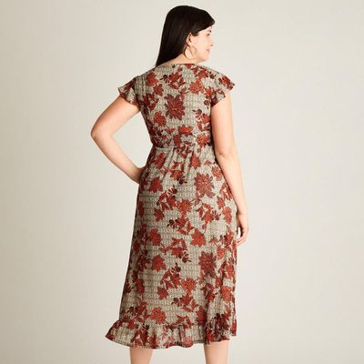 Imagen 2 del producto Vestido Maxi Naranjo Muy elasticado Con Forro Calce Normal