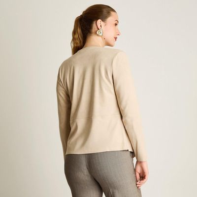 Imagen 2 del producto Chaqueta Beige Manga Larga Elasticidad Nula Sin Forro Calce Normal Tela Bonded