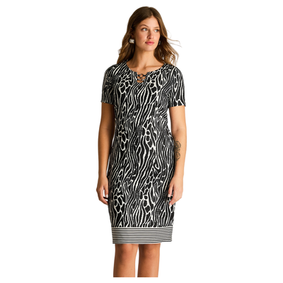 Vestido Corto Negro Estampado