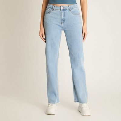 Jeans Celeste Corte Semi Flare