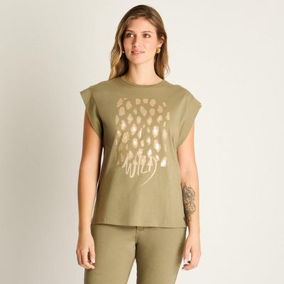 Polera Oliva Manga Corta