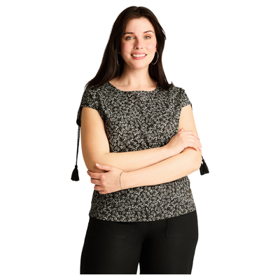 Polera Negro Manga Corta Elasticidad Media Sin Forro Calce Normal