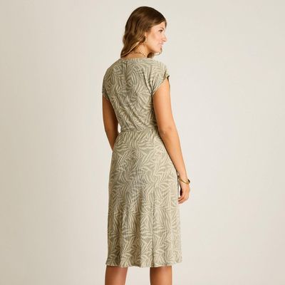 Imagen 2 del producto Vestido Midi Menta con Nudo Frontal y Estampado Geométrico