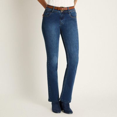 Jeans Flare Azul con Cinturón