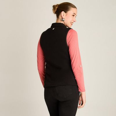 Imagen 2 del producto Polerón Polar Negro Sin Mangas Diseño Quilted a Tono