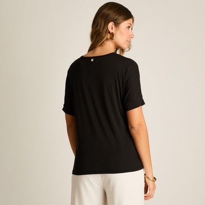 Imagen 2 del producto Polera Negro Manga Corta Sin Forro Calce Holgado