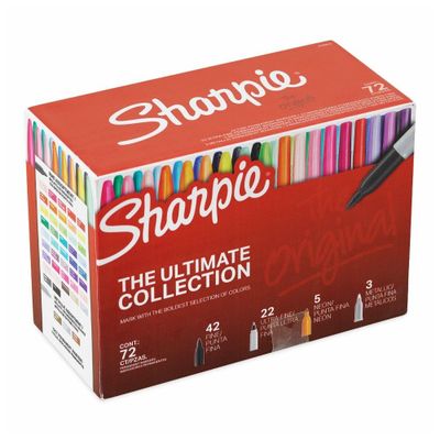 Imagen 2 del producto Caja 72 Marcadores Sharpie Punta Fina Y Ultra Fina