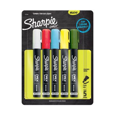 5 Marcadores Tiza Liquida Sharpie Chalk Colores Surtidos