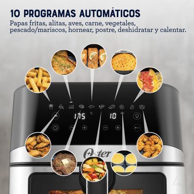 Imagen 2 del producto Freidora de Aire Digital 7.5L Oster DiamondForce 10 Programas Automaticos CKSTAF75WDSSDF