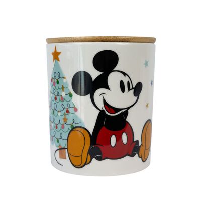 Contenedor Ceramica 900 Ml Navidad Disney Classic- Blanco