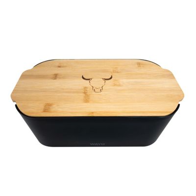 Panera Con Tapa De Madera Bamboo Wayu