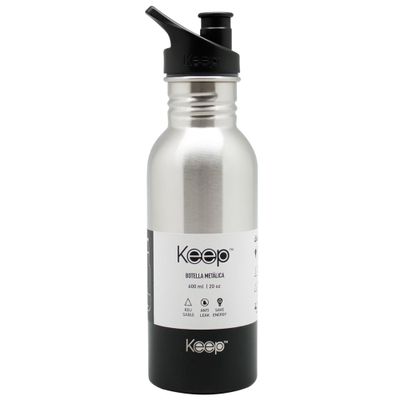Imagen 2 del producto Botella Metalica 600ml keep -NEGRO