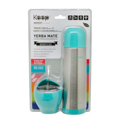 Imagen 2 del producto Set Mate + Termo Bala keep - Celeste