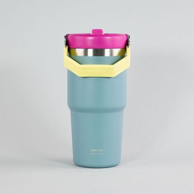 Botella Insulada Con Mango 590ML Flask Keep Celeste