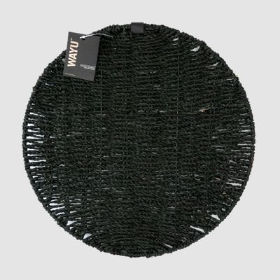 Imagen 1 del producto Individual Rendondo Trenzado Black Wayu