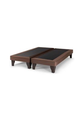 Base Dividida Cama Europea 2 Plazas 150x200 CM Chocolate Felpa