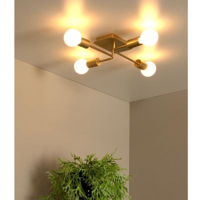 Imagen 2 del producto LAMPARA DE TECHO LESTER DORADO 4xE27