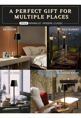 Imagen 2 del producto LÁMPARA DE MESA ESCRITORIO PORTÁTIL LED RECARGABLE DORADO