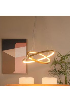 Imagen 2 del producto LAMPARA COLGANTE DUO VIDAL DORADO MATE LED Ø78cm