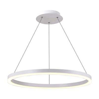 LAMPARA COLGANTE LED REDONDA 30W LUZ CALIDA ARO Ø50 BLANCA