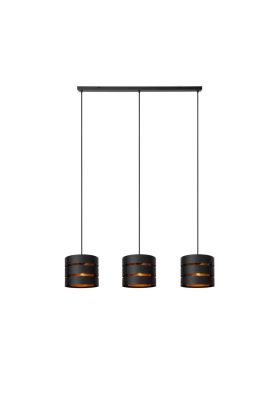 LAMPARA COLGANTE ROSAS NEGRO 3XE27