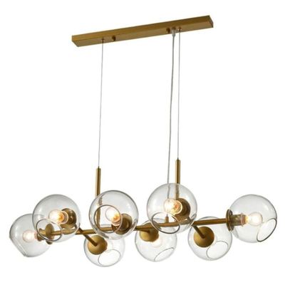 LAMPARA COLGANTE MAGNUS DORADO CRISTAL TRANSPARENTE