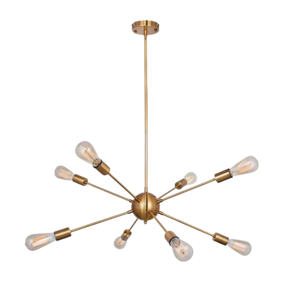 Lámpara Colgante Sputink Dorada 8 Luces