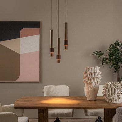 Imagen 2 del producto LAMPARA COLGANTE DESNIVEL MARGARY CAFE 3 LUCES LED 2700K