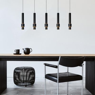 Imagen 2 del producto LAMPARA COLGANTE LINEAL MARGARY NEGRO 5 LUCES LED 2700K