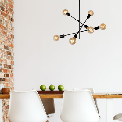 Imagen 2 del producto Lámpara Colgante Lester Negro 6xE27