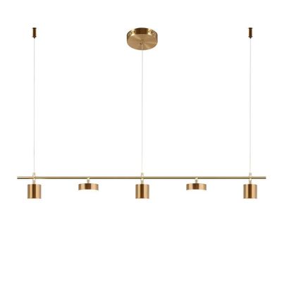 LAMPARA COLGANTE LINEAL HARPES DORADO 5 LUCES
