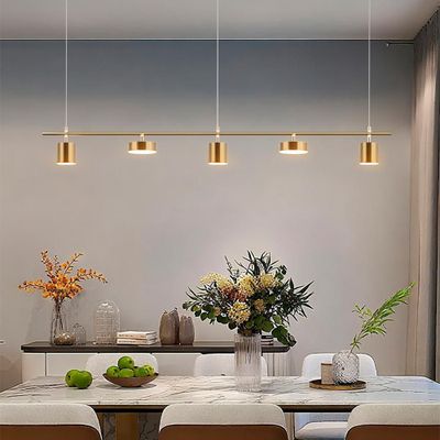 Imagen 2 del producto LAMPARA COLGANTE LINEAL HARPES DORADO 5 LUCES