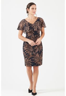 Vestido azul marino estampado