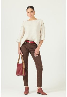 Blusa de lino beige PRIVILEGE 2917