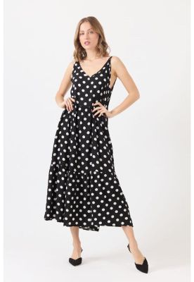 Vestido negro estampado PRIVILEGE 1435