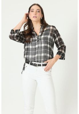 Blusa negra cuadros PRIVILEGE 2390