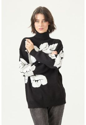 Sweater negro flores PRIVILEGE 2759