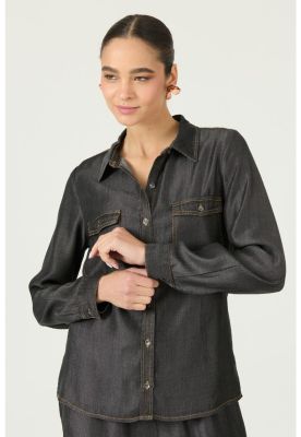 Imagen 2 del producto Blusa de lyocell negra PRIVILEGE 2908