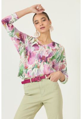 Polera rosa flores PRIVILEGE 2866