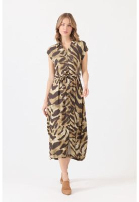 Vestido cafe estampado PRIVILEGE 1157