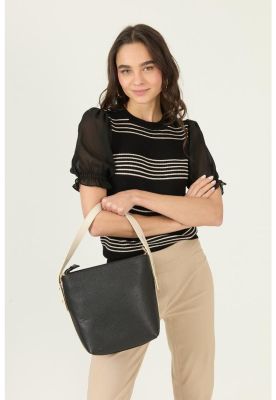 Polera negra rayas PRIVILEGE 2875