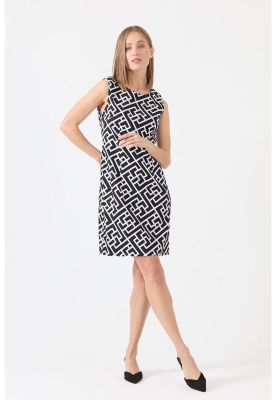 Vestido negro estampado PRIVILEGE 1134