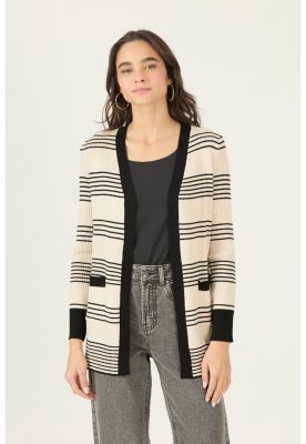 Imagen 2 del producto Tapado tejido beige rayas PRIVILEGE 2968