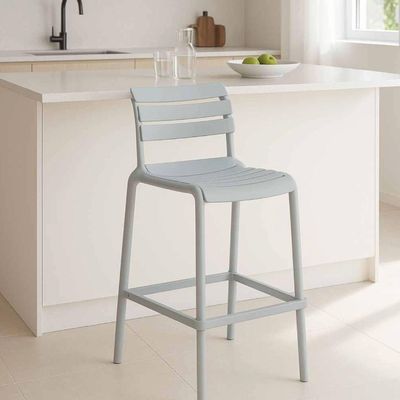 Imagen 2 del producto Piso Taburete Silla alta bar cocina Galt 65cm Gris Claro
