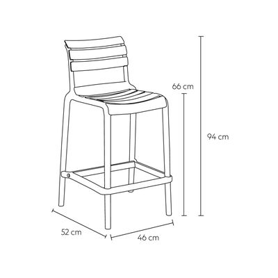 Imagen 2 del producto Piso Taburete Silla alta bar cocina Galt 65cm Gris Claro