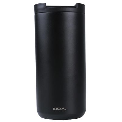 Mug Acero Inoxidable Tapa Flip Antideslizante 350ml Negro