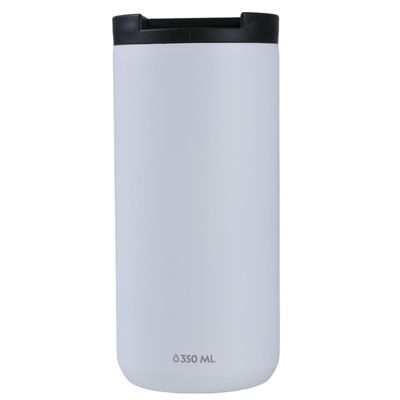 Mug Acero Inoxidable Tapa Flip Antideslizante 350ml Blanco