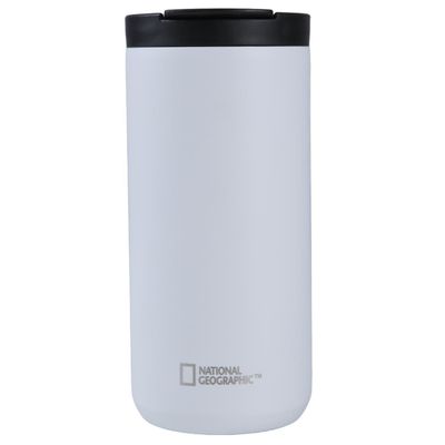 Imagen 2 del producto Mug Acero Inoxidable Tapa Flip Antideslizante 350ml Blanco