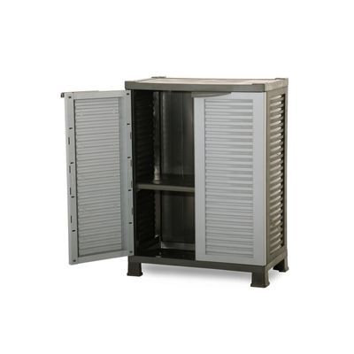 Armario Closet Plástico Mediano Multiuso Gris 68x39x92cm