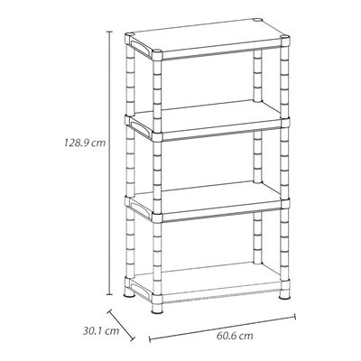 Imagen 2 del producto Estante Repisa Rack plastico 4 Niveles 61x30x129cm Rimax